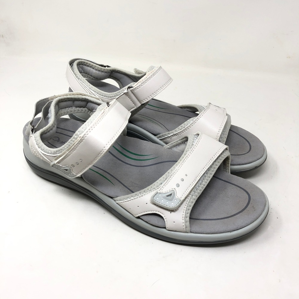Orthofeet Sandal Womens 10 Extra Wide Malibu White Orthopedic Strappy Walking